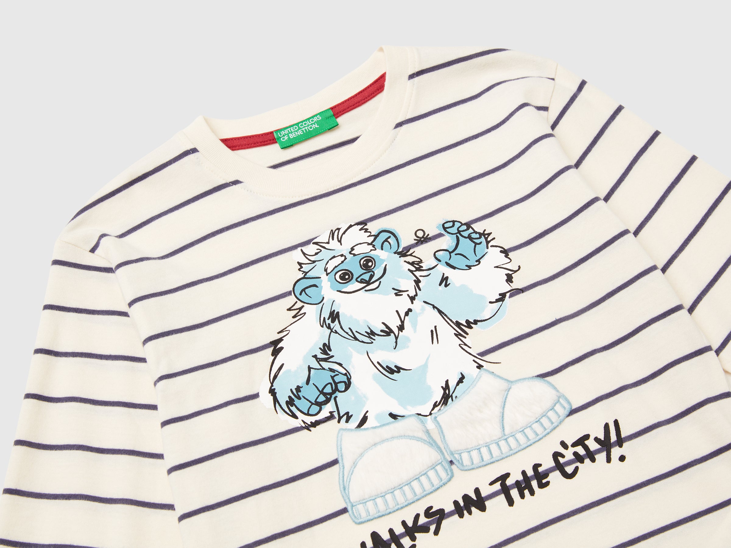 T-shirt às riscas com estampa - ucb_image_DS1