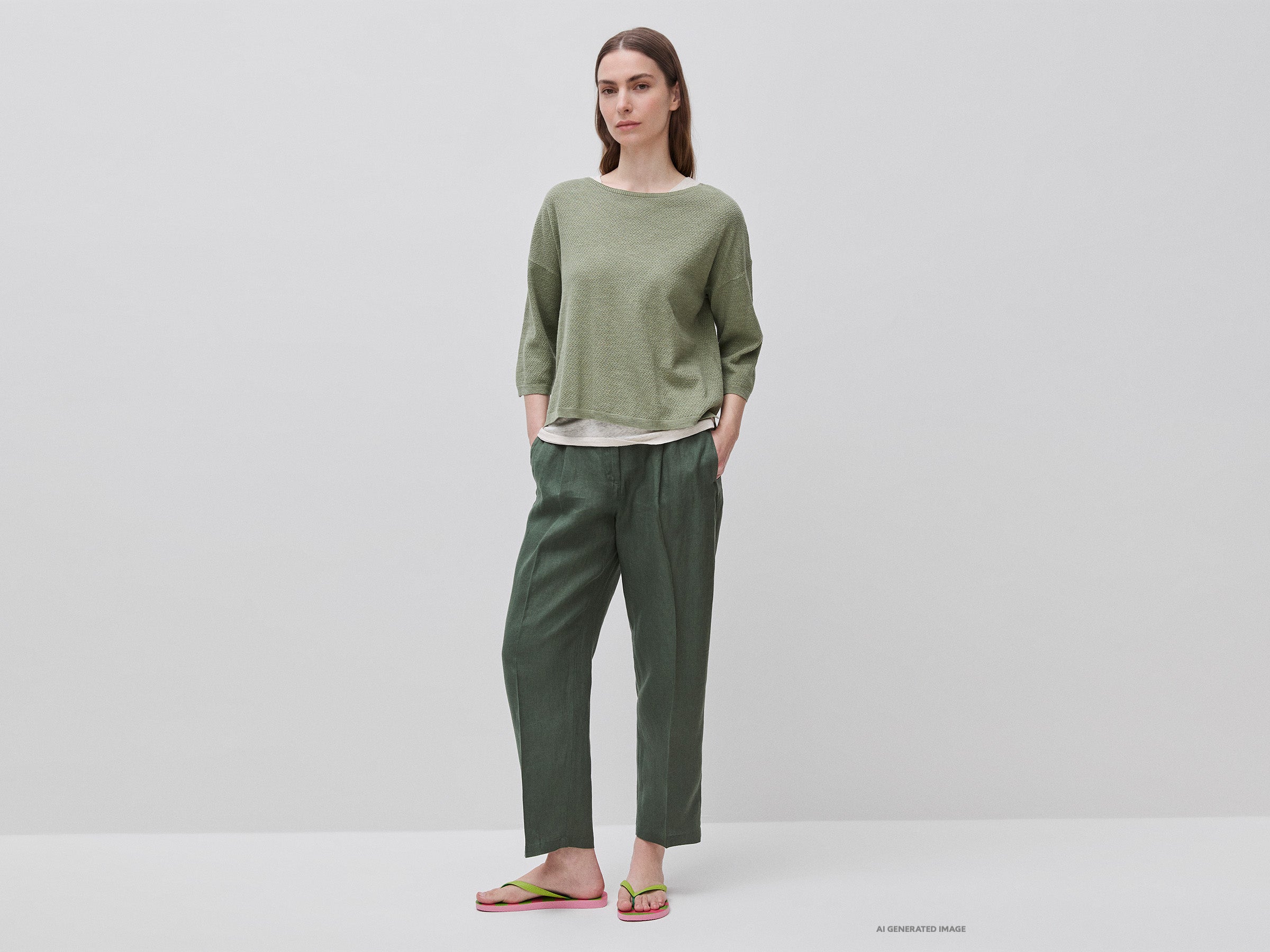 Camisola boxy fit em mistura de linho - ucb_image_FY