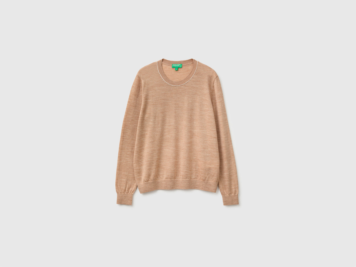 Camisola de gola redonda em pura lã Merino - ucb_image_FS