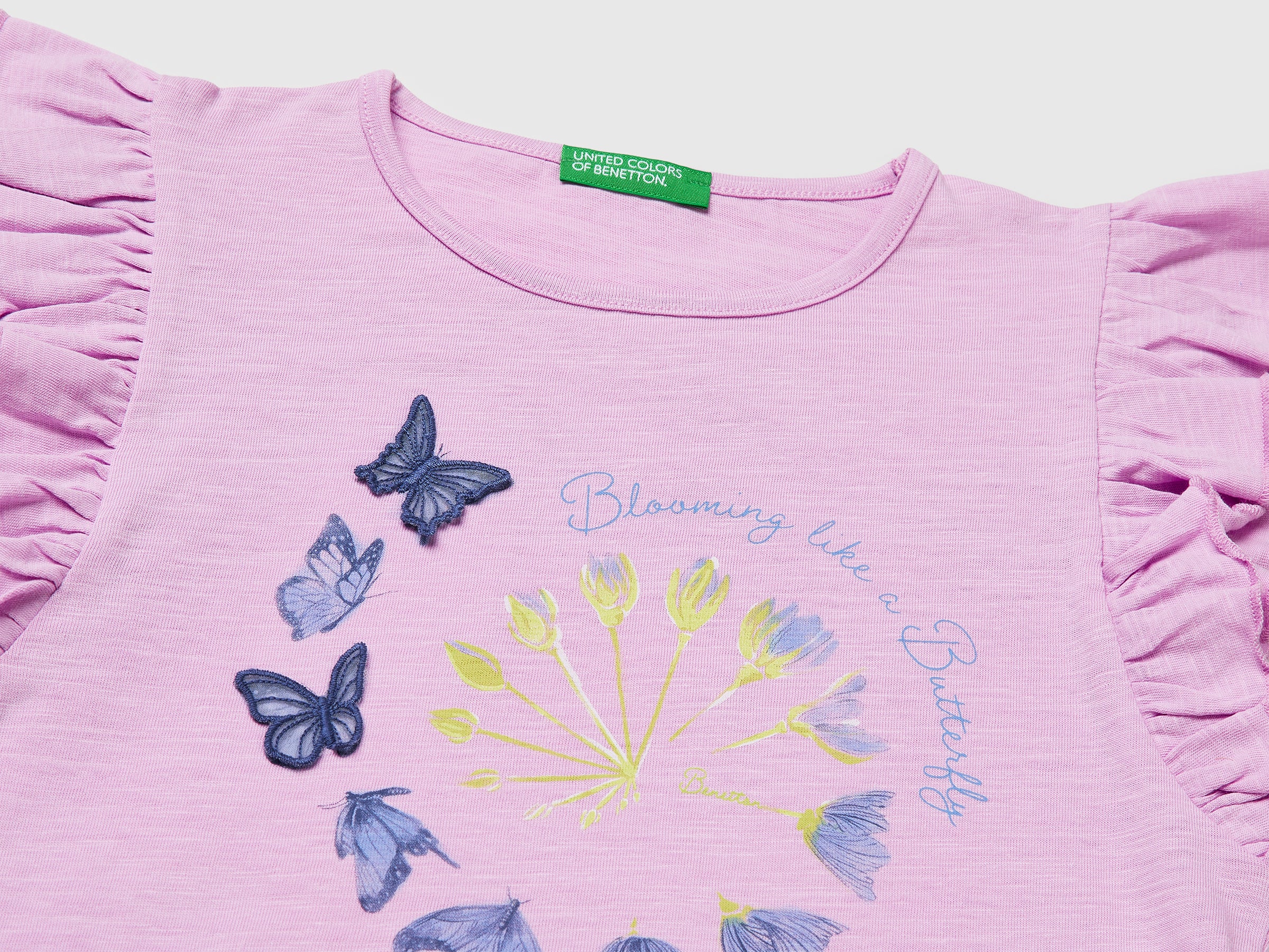 Cropped T-shirt with print and embroidery - ucb_image_DS1