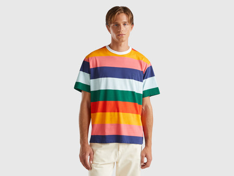 T-shirt over fit às riscas multicolor - ucb_image_F