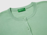Sage green cardigan in cotton tricot - ucb_image_DS1