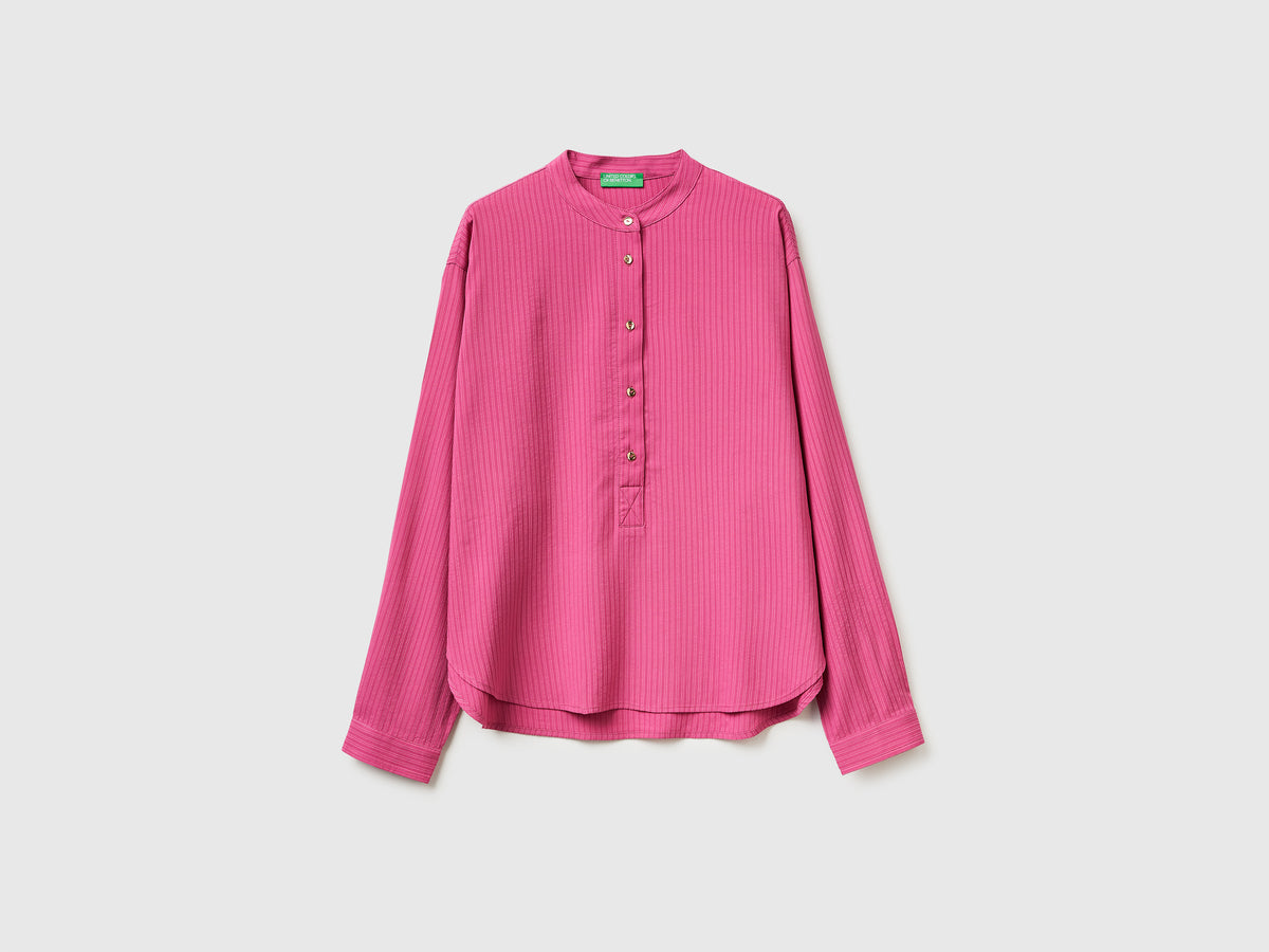 Striped blouse with mandarin collar - ucb_image_FS