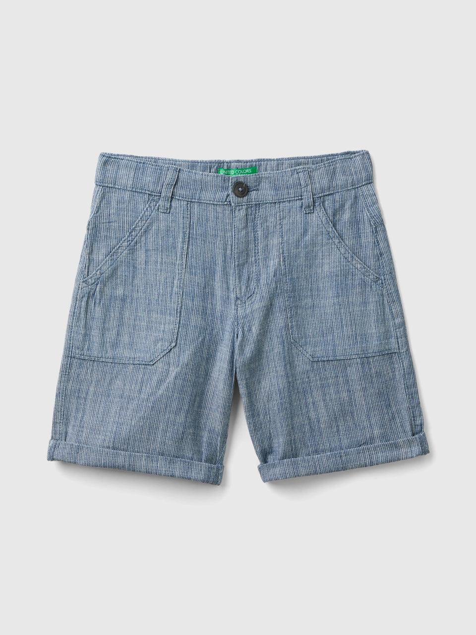 Shorts às riscas em chambray - ucb_image_FS