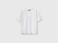 T-shirt decote em V em algodão leve - ucb_image_FS