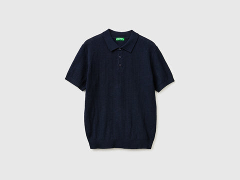 Textured linen blend polo shirt - ucb_image_FS