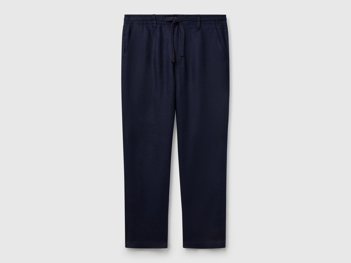 Trousers in pure linen with drawstring - ucb_image_FS