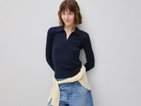 Camisola canelada com gola polo - ucb_image_F