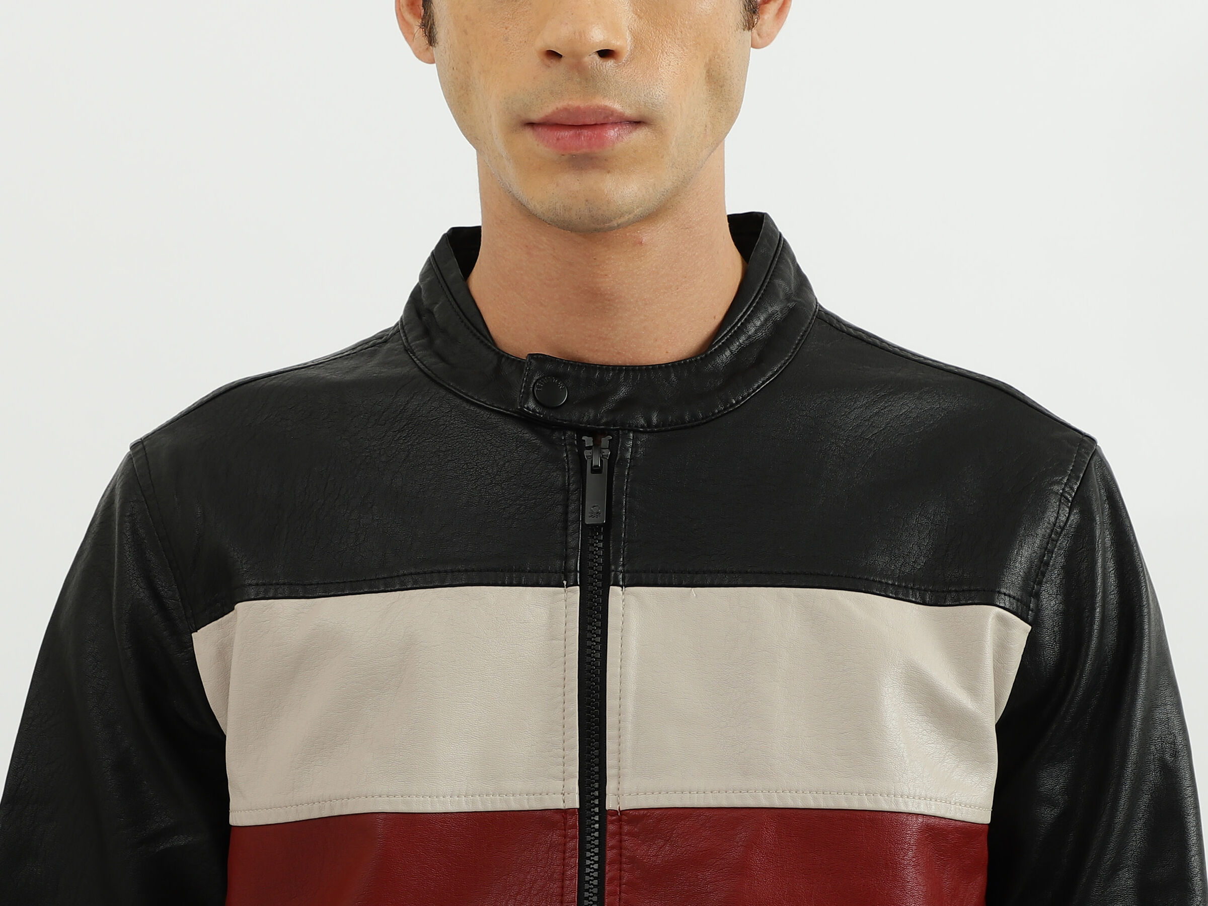 PU COLOR BLOCK JACKET image number 5