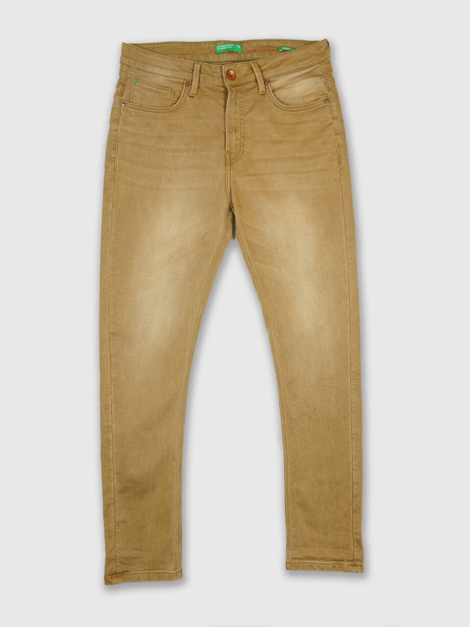 Carrot Fit Dk Beige Knit Jeans image number 1