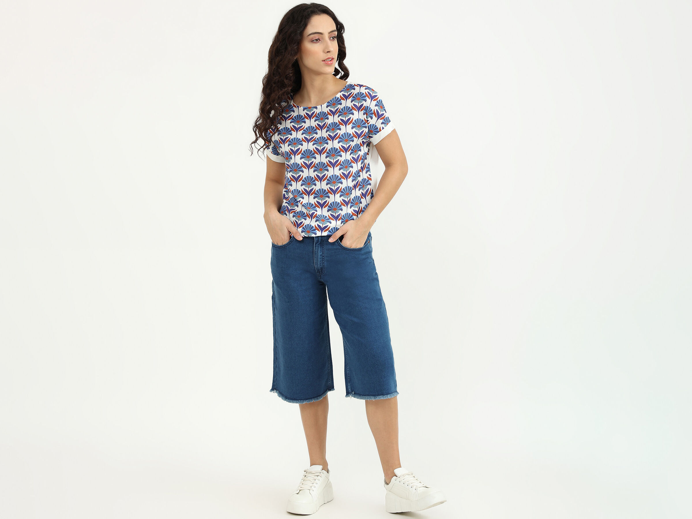 DENIM CULLOTES-BLUE image number 3
