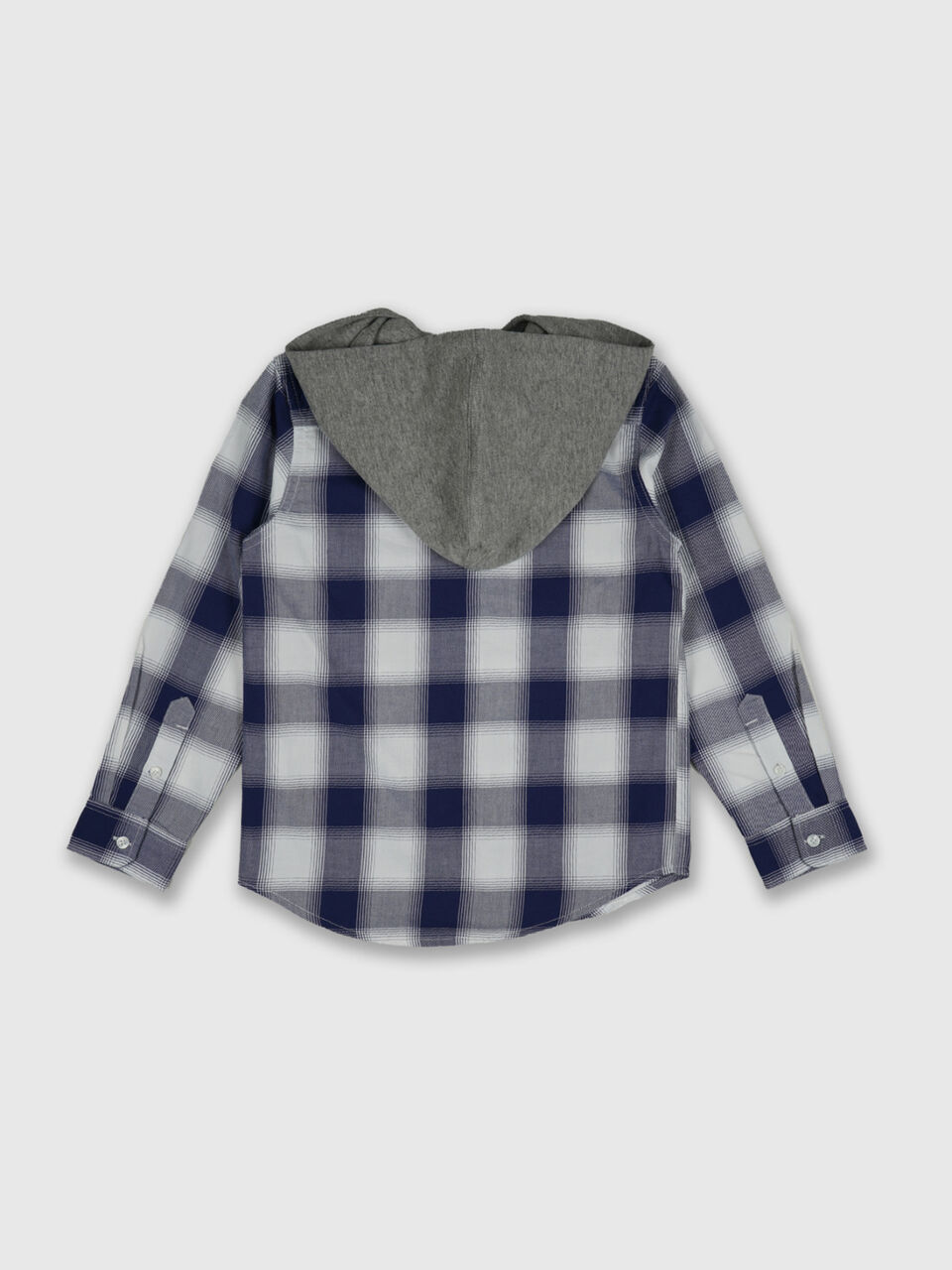 Check Shirt With Knit Hood image number 2
