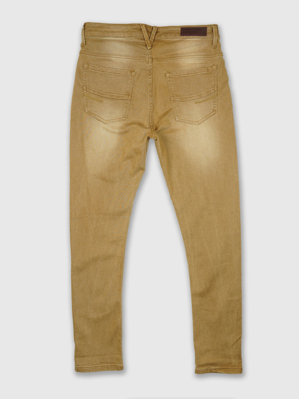 Carrot Fit Dk Beige Knit Jeans image number 2