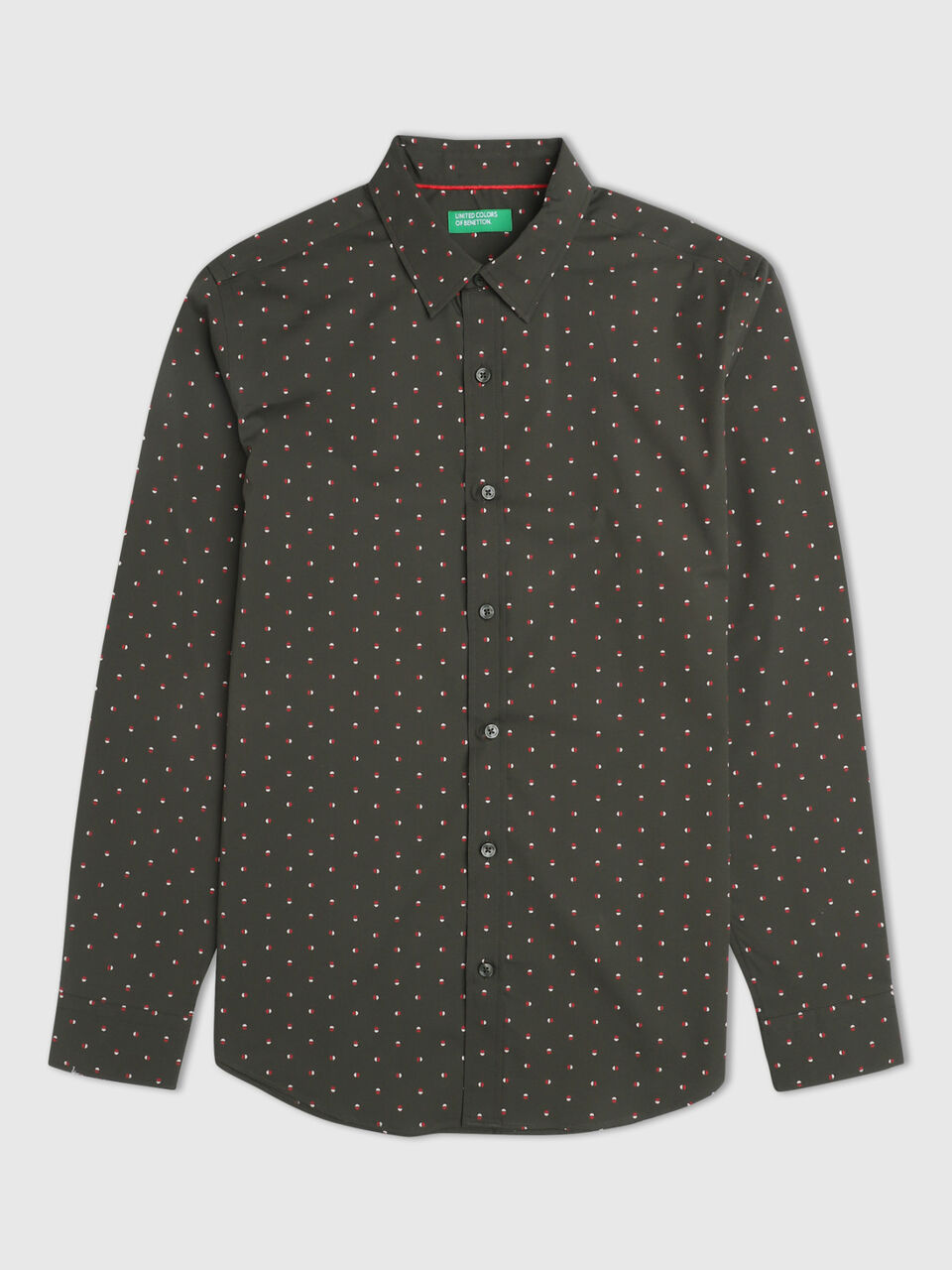 Full Sleeves Stretch Poplin Half Circle Print Sh image number 1
