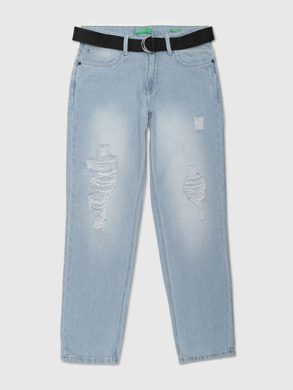 Baggy Fit Lt Blue With Belt Jeans image number 1