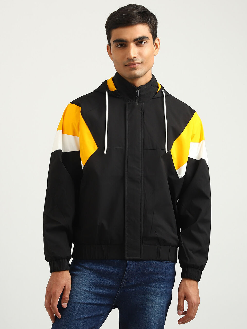 RAGLAN SLEEVE COLOR BLOCK JACKET image number null