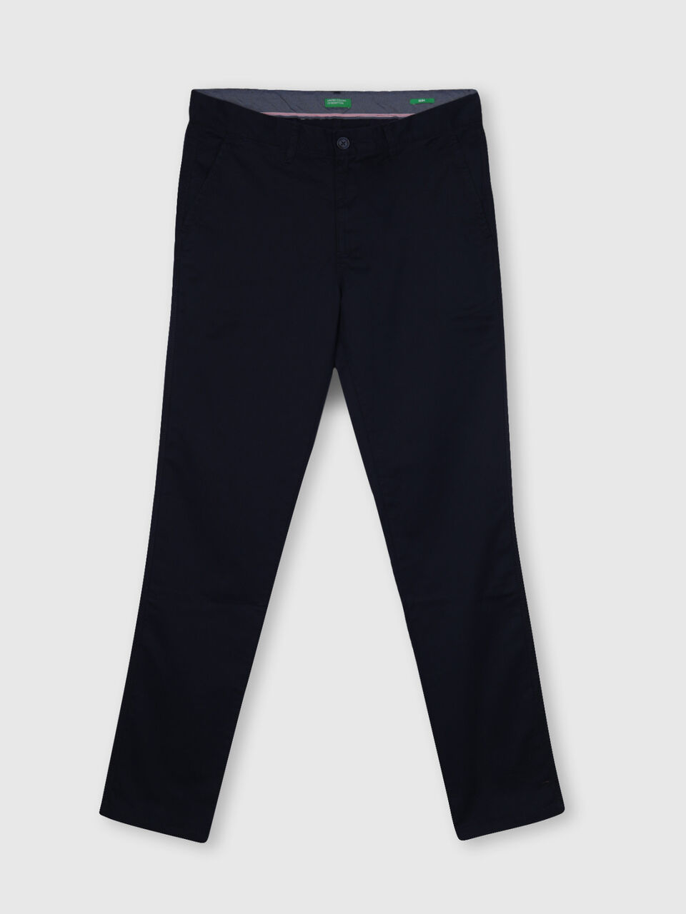 Slim fit satin trousers with stretch image number 1