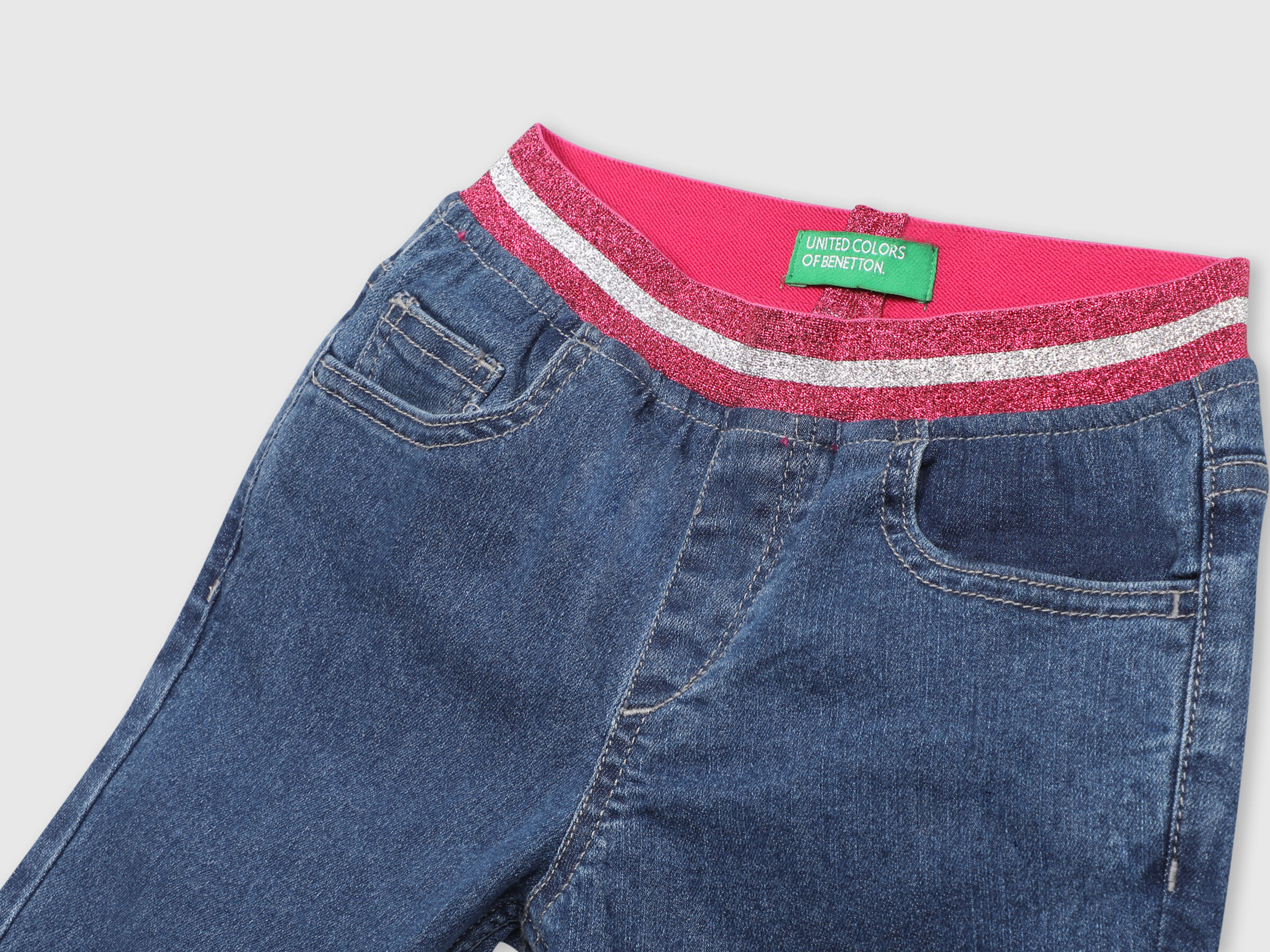 Denim jeans with elastic image number 2
