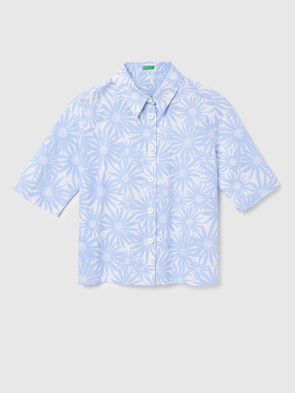 S/S FLORAL PRINTED LINEN SHIRT image number 1