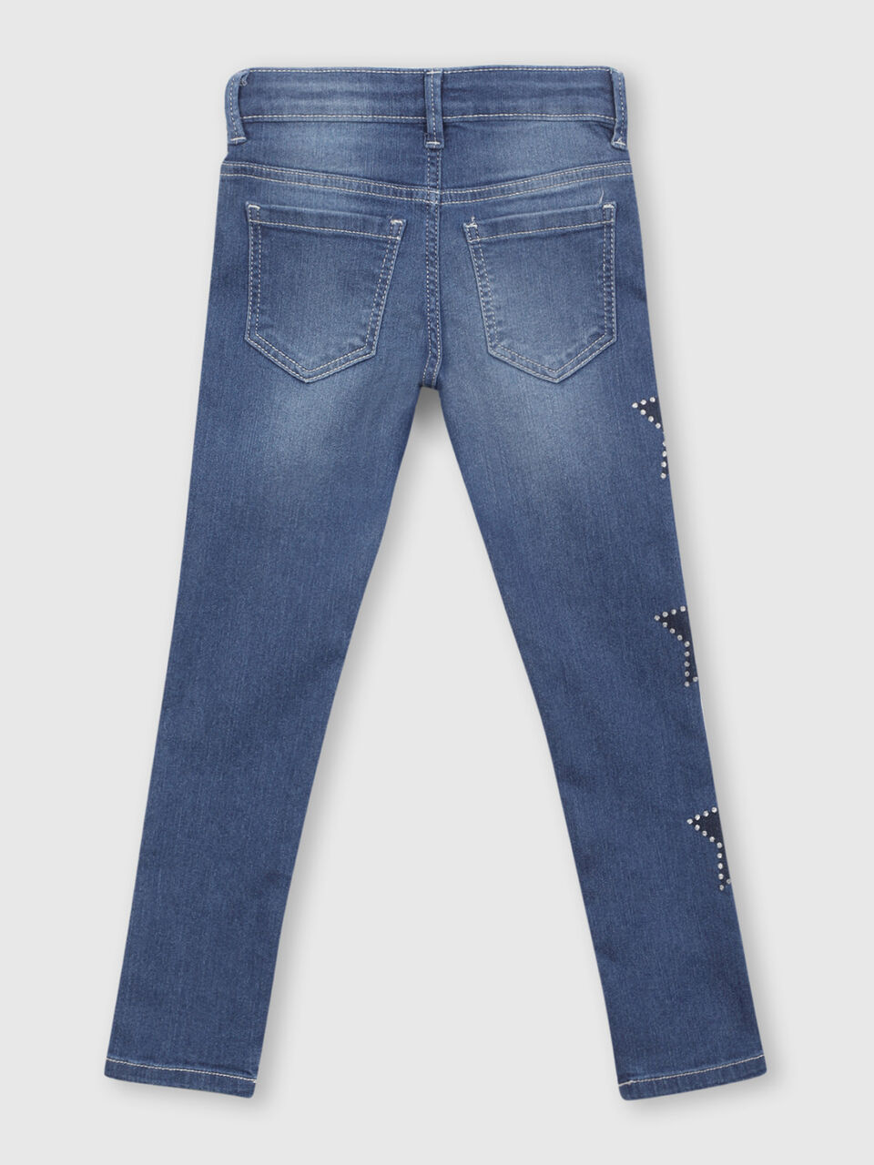 Block denim jeans with glitter image number 2