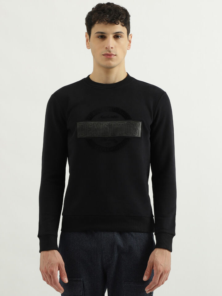 FAUX LEATHER PATCH BRANDING SWEAT