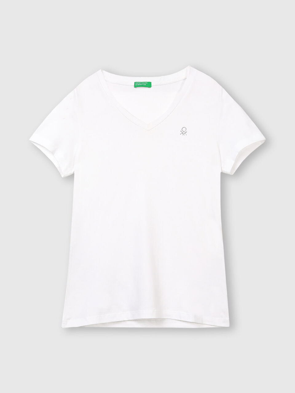 Pure Cotton Tee Shirt with V-Neck image number 1
