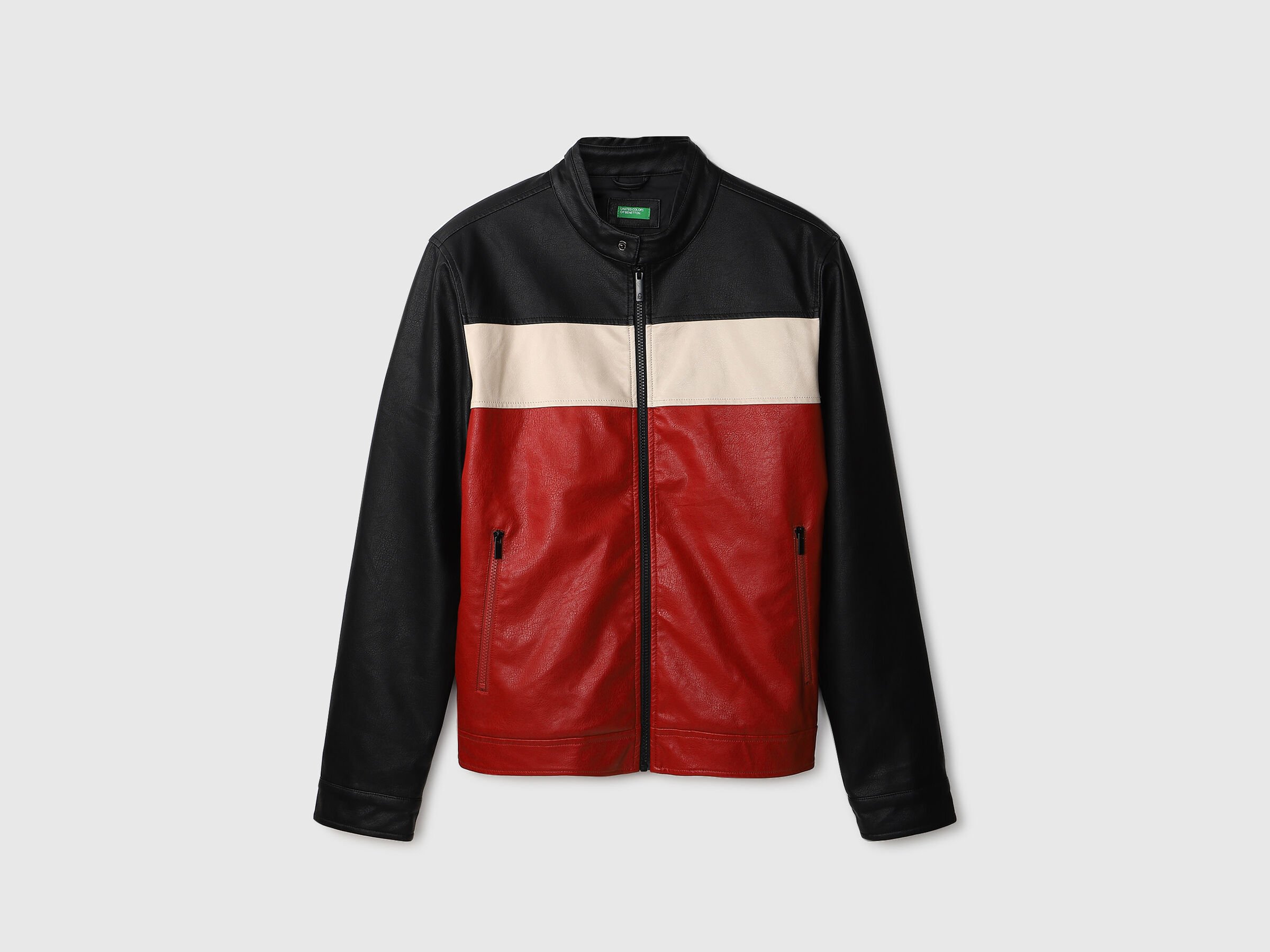PU COLOR BLOCK JACKET image number 6