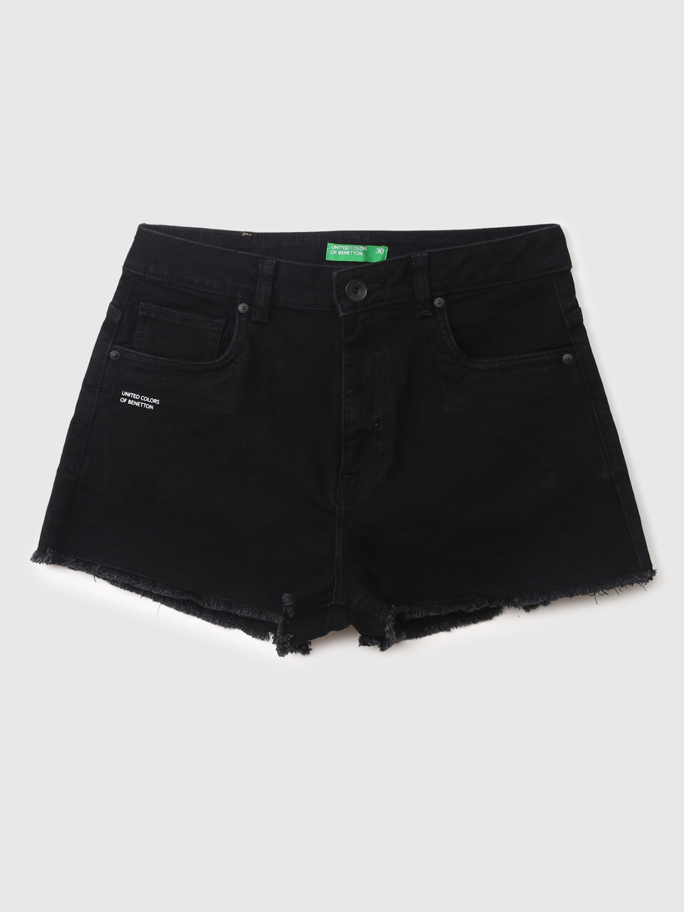 FLARED SHORTS - BLACK image number 1