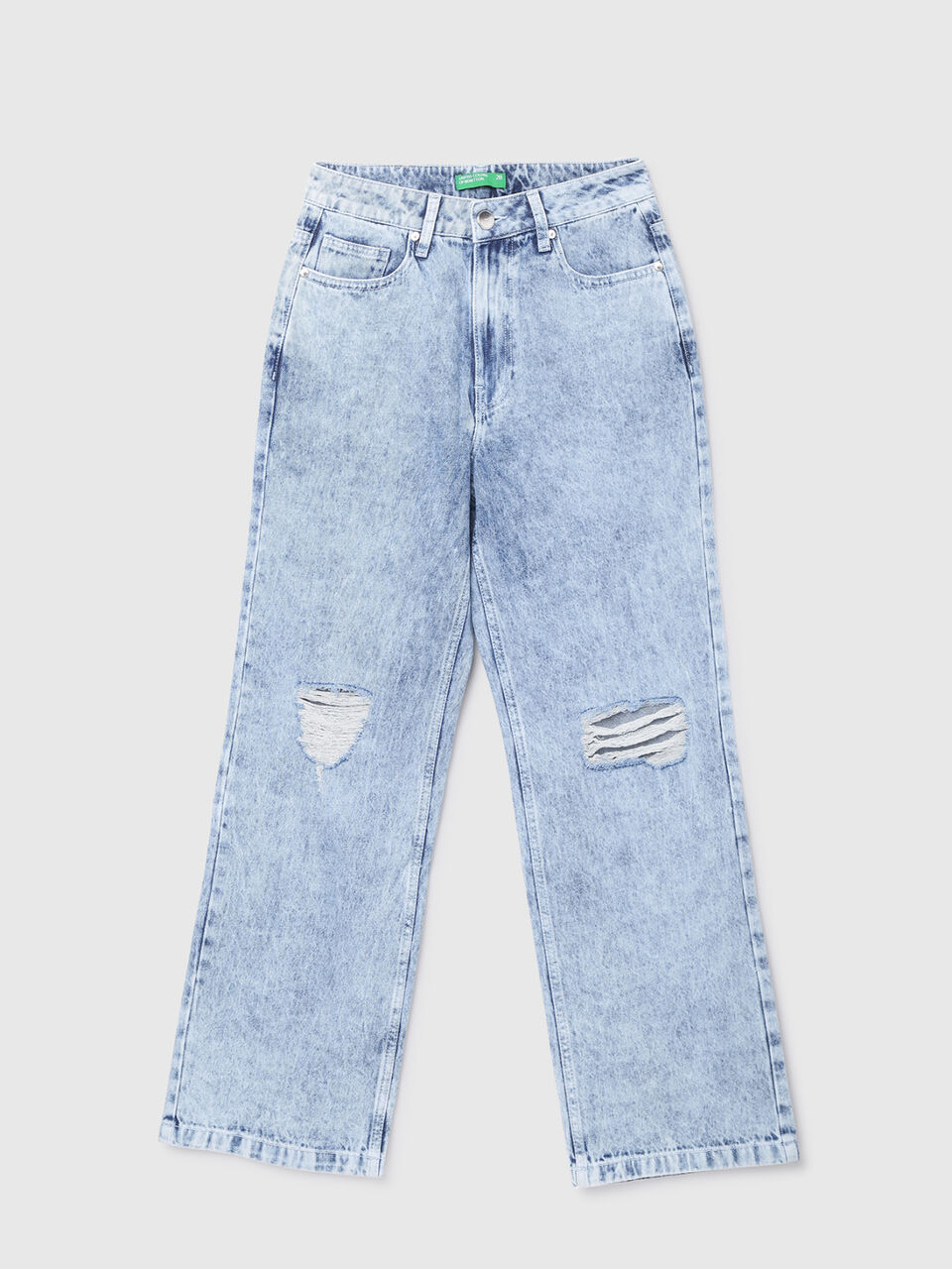 FLARED DENIM WITH DAMAGING image number 1