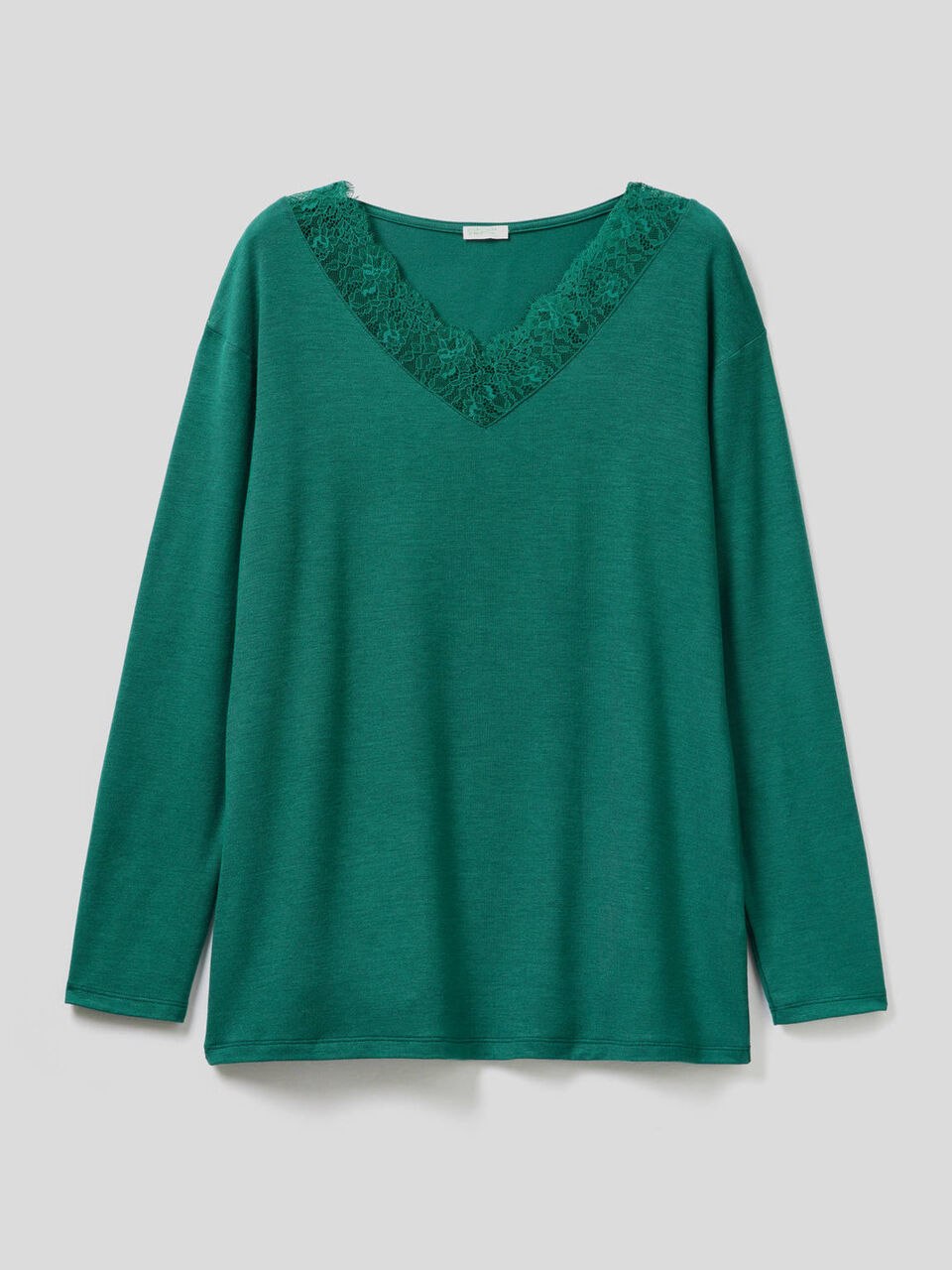 T-Shirt mit Detail aus Spitze image number 1