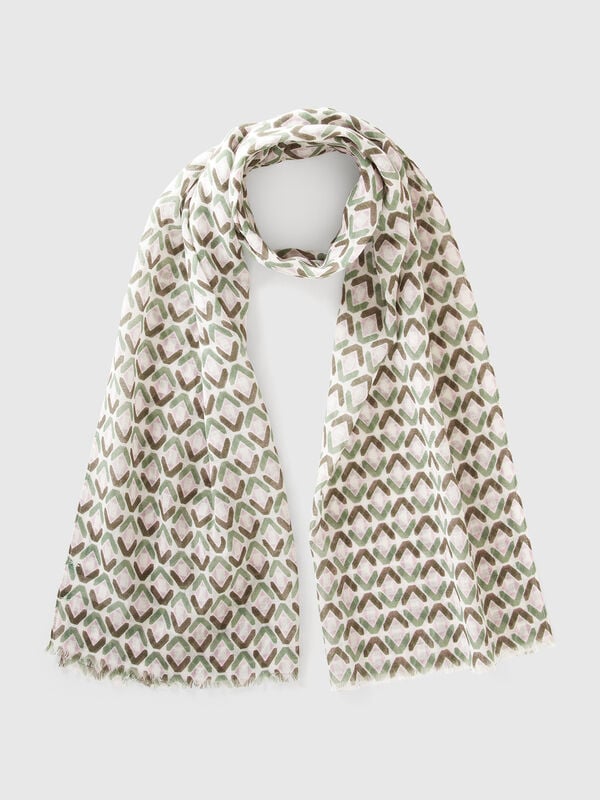 Foulard vert à motifs Femme