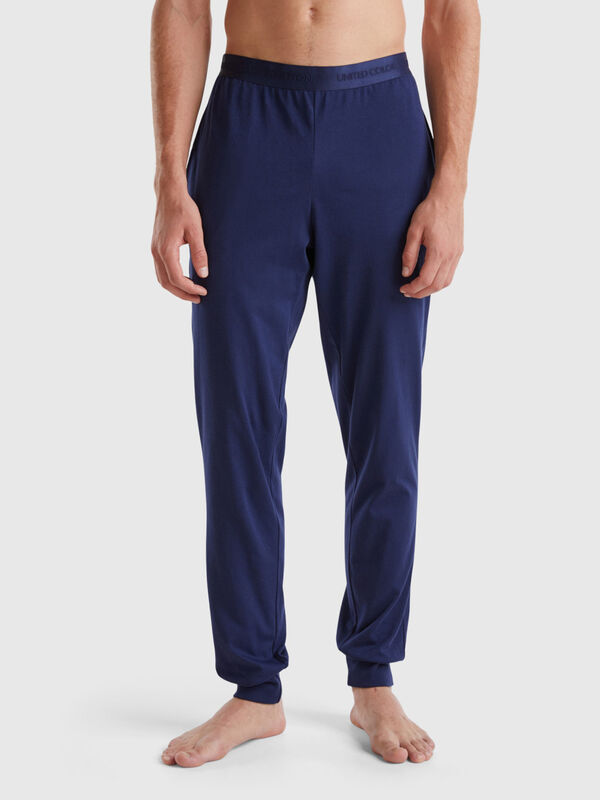 Pantalon avec élastique à logo Homme