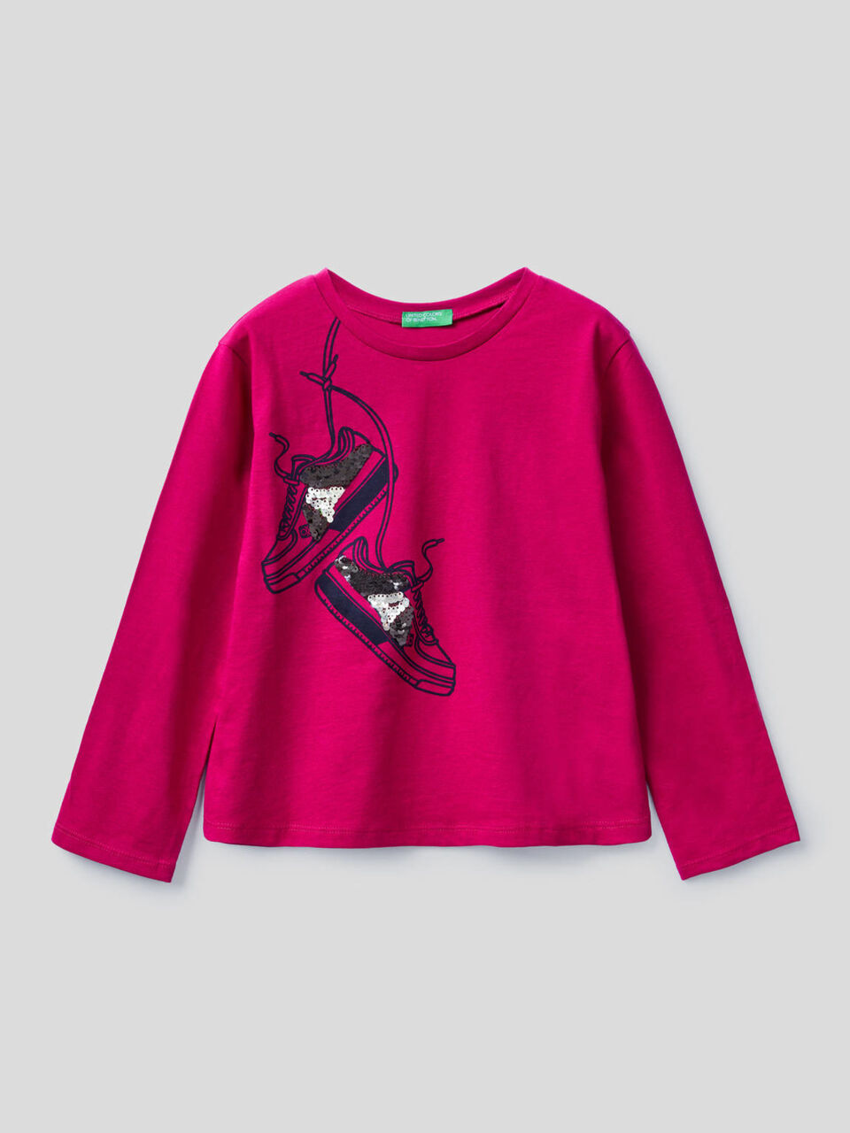 100% cotton t-shirt with sequins image number 1