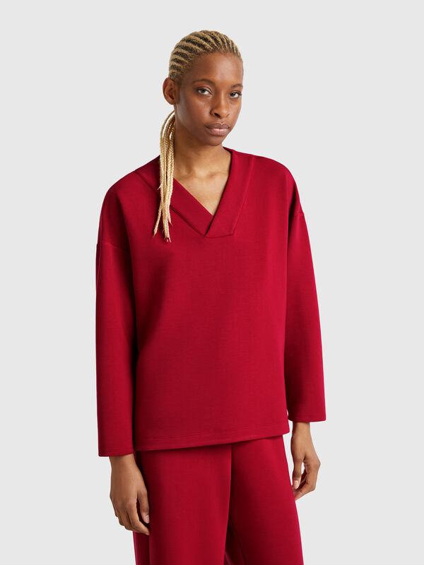 Sweat col V Femme