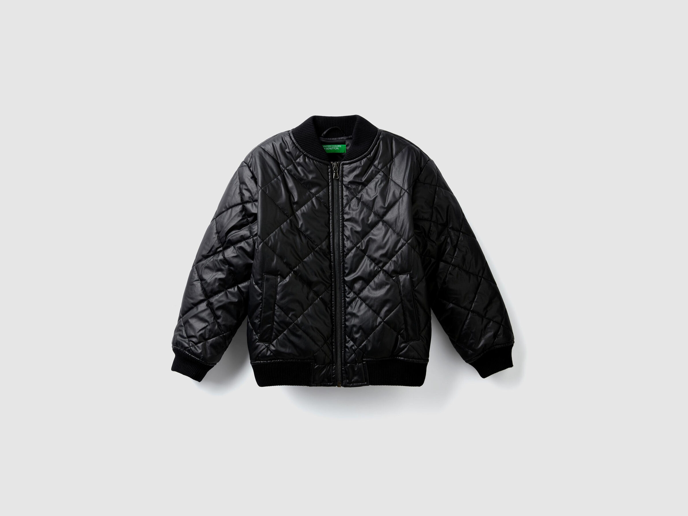 Bomberjacke mit Ledereffekt und Steppmuster image number null