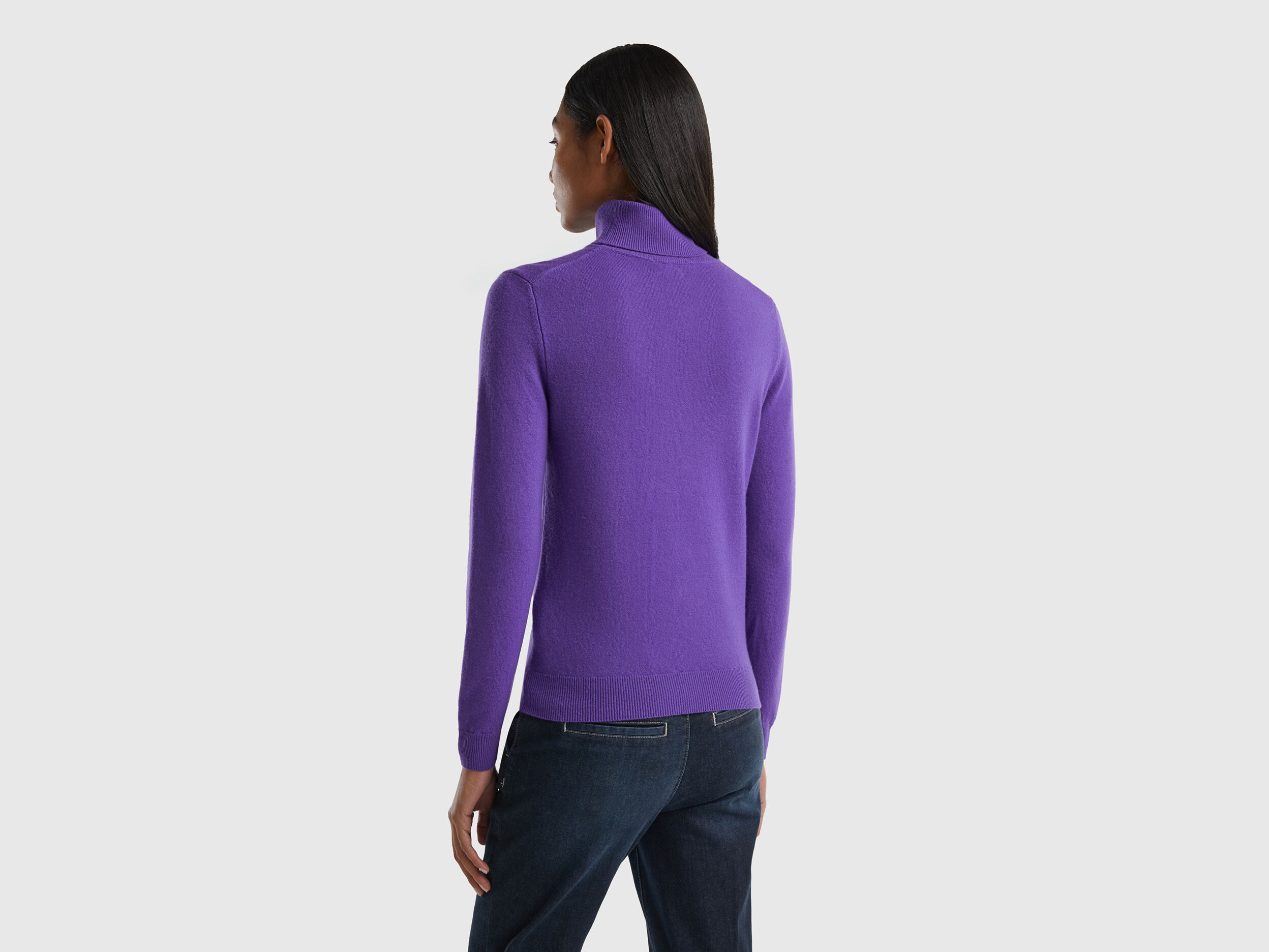 Pull col new arrivals roulé femme benetton