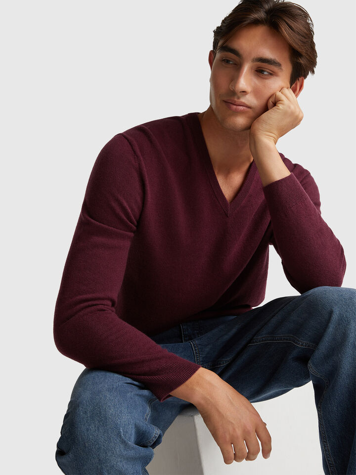 V NECK SWEATER L/S Herren