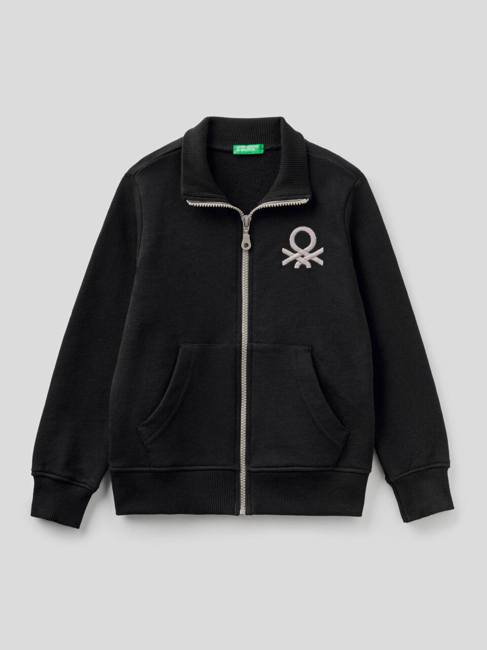 Sweatshirt mit Reißverschluss und aufgesticktem Logo image number 1