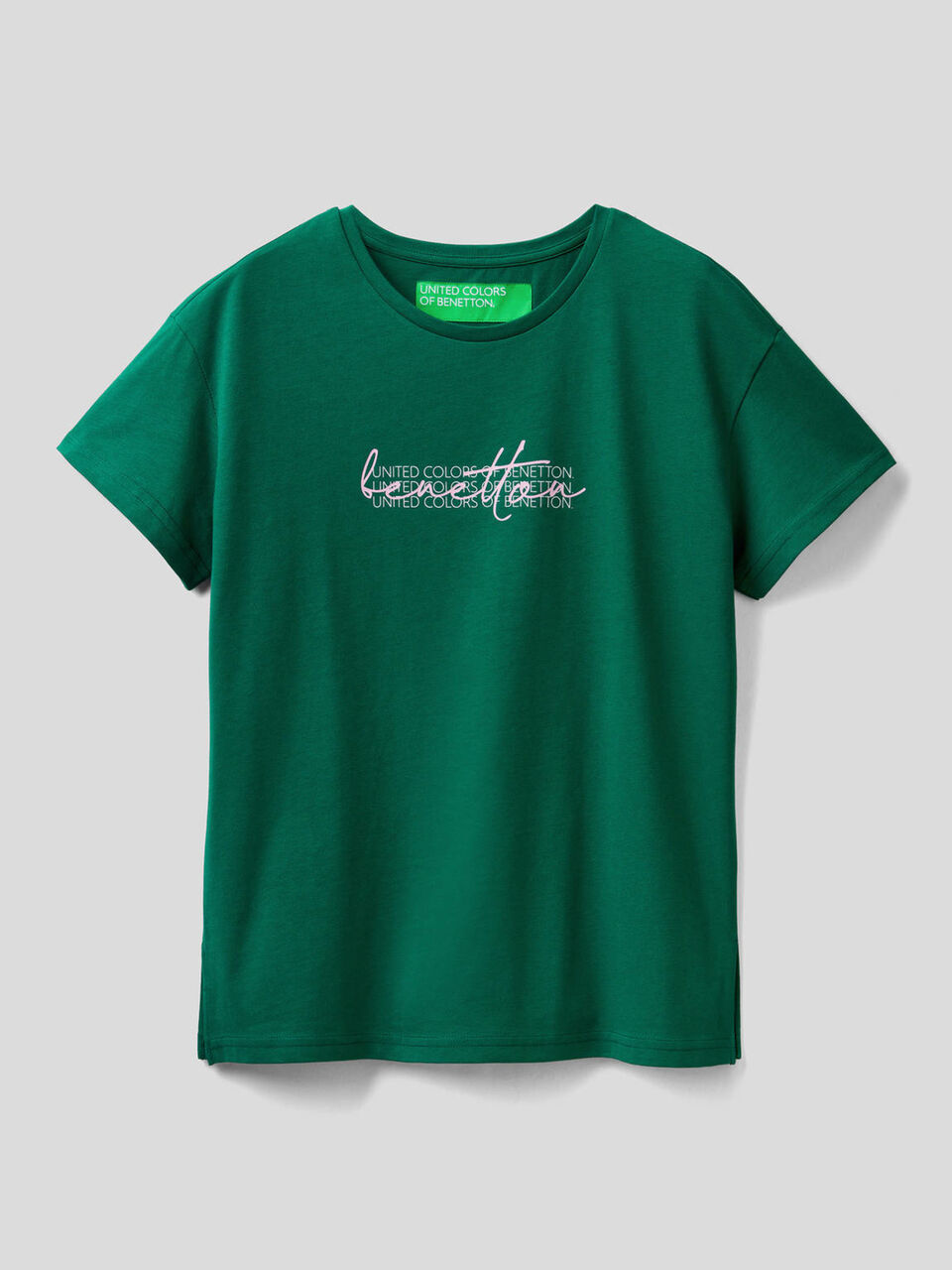 T-shirt 100% cotone bio con stampa logo image number 1