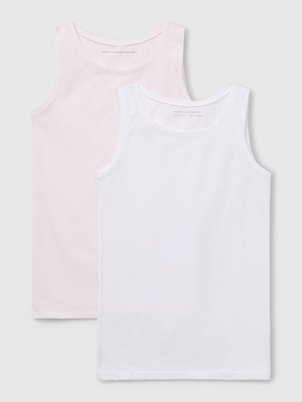 Deux débardeurs en coton super extensible Filles