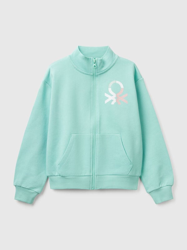 Sweatshirt avec fermeture éclair et col montant Filles