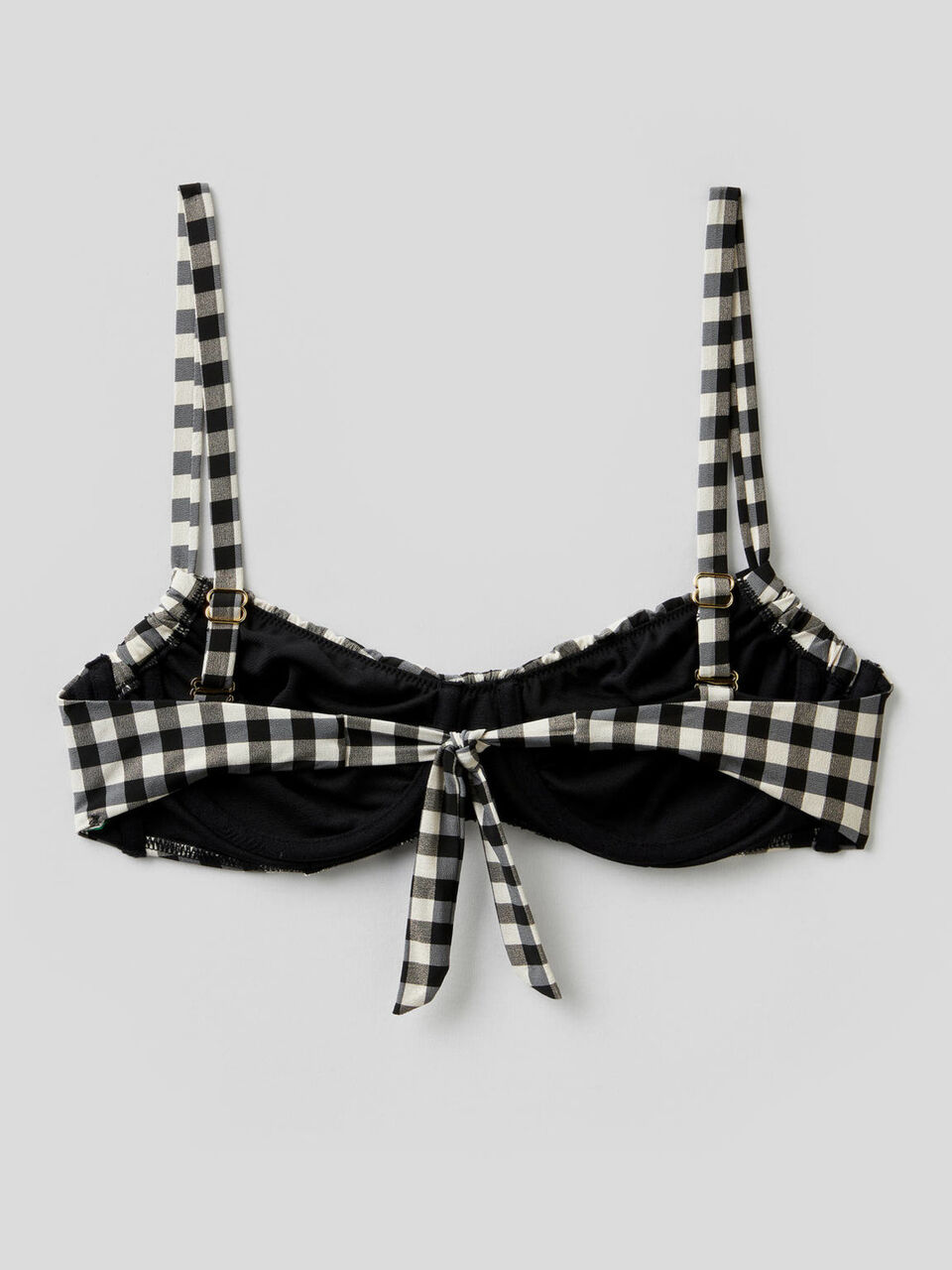 Vichy pattern bikini top image number 2