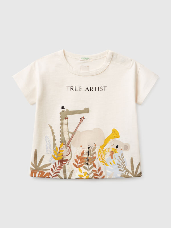 T-Shirt mit Boxy-Passform und Aufdruck Newborn
