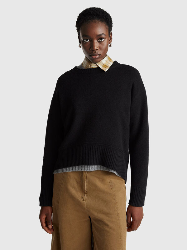 Maglia boxy fit in misto lana Donna