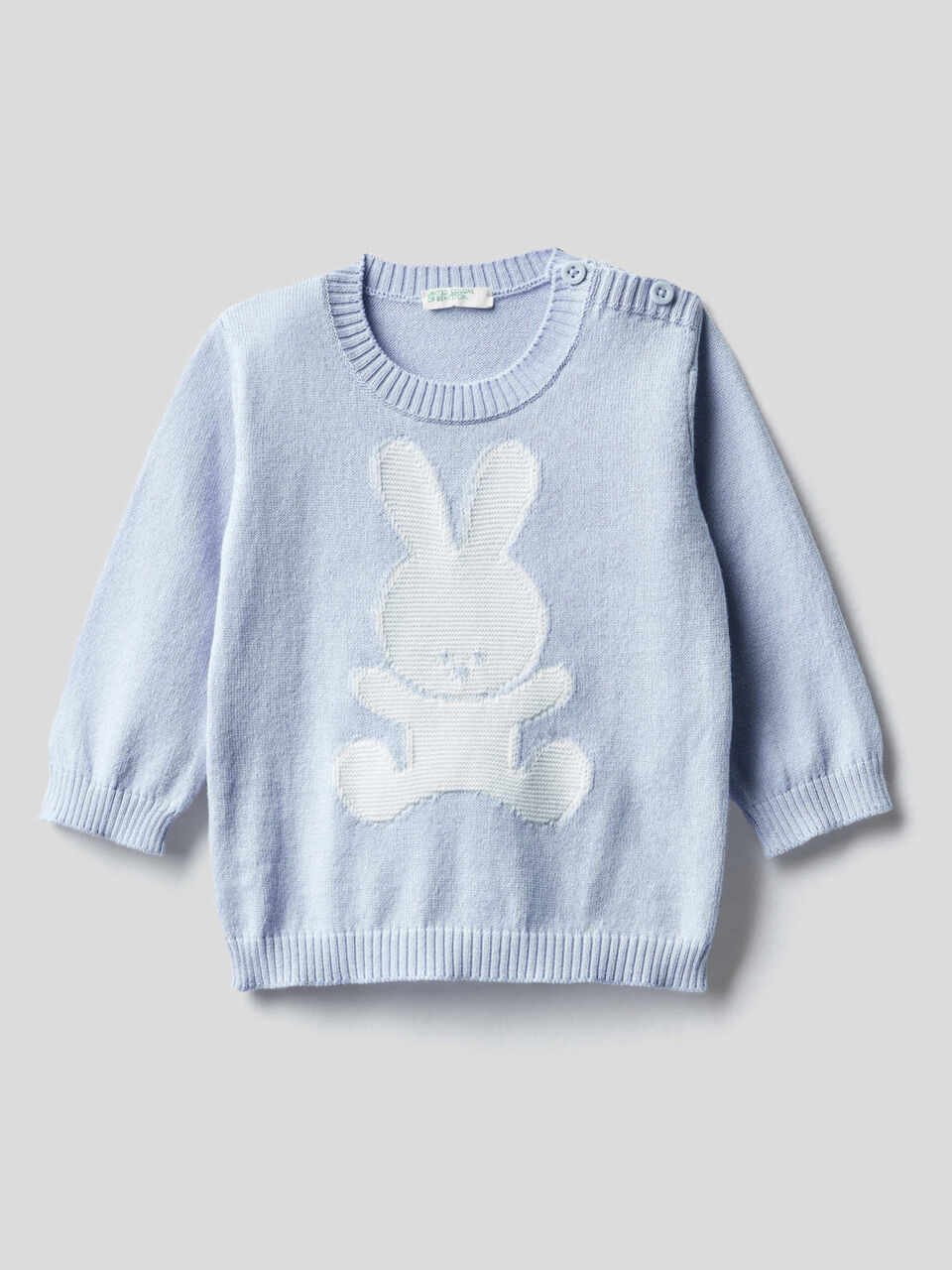 Pull en 100% coton avec motif en intarsia image number 1