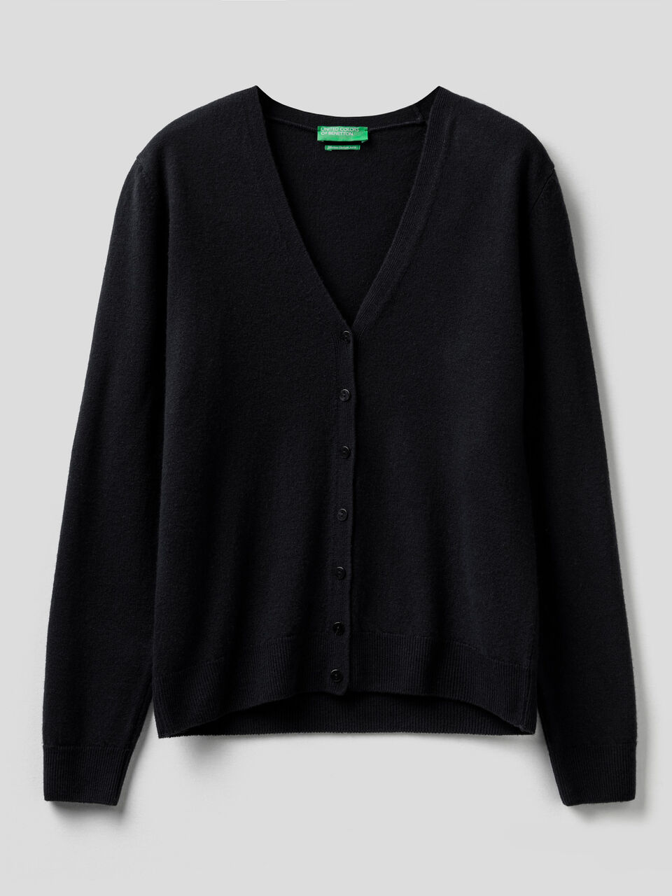 Cardigan scollo a V in pura lana vergine image number 1