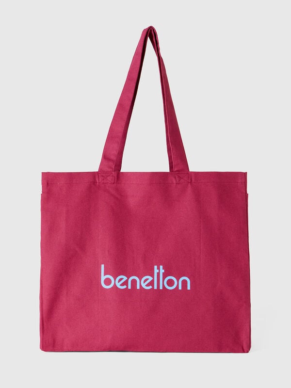 Tote bag bordeaux in puro cotone