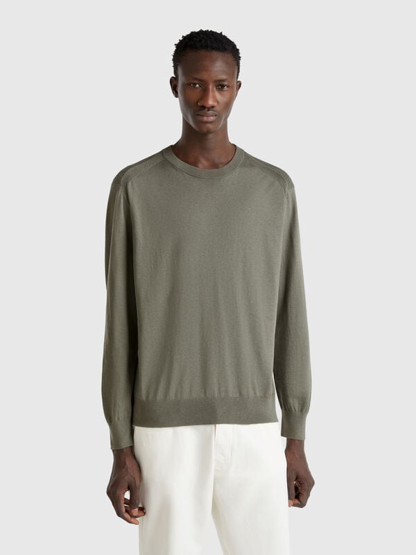 Pull en viscose et soie mélangées Homme