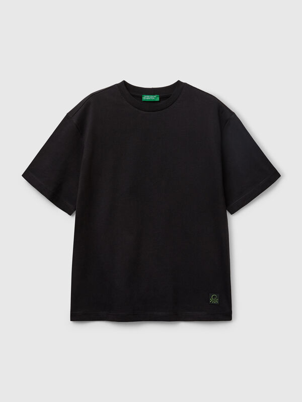 T-shirt noir avec impression au dos Garçon