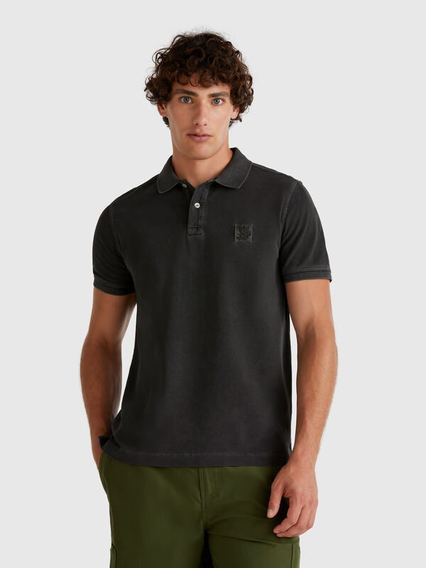 Dunkelgraues Poloshirt mit normaler Passform Herren